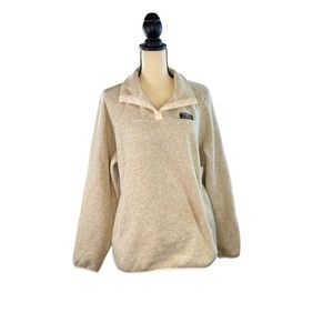 L.L. Bean quarter snap cream pullover sweater sweatshirt XL